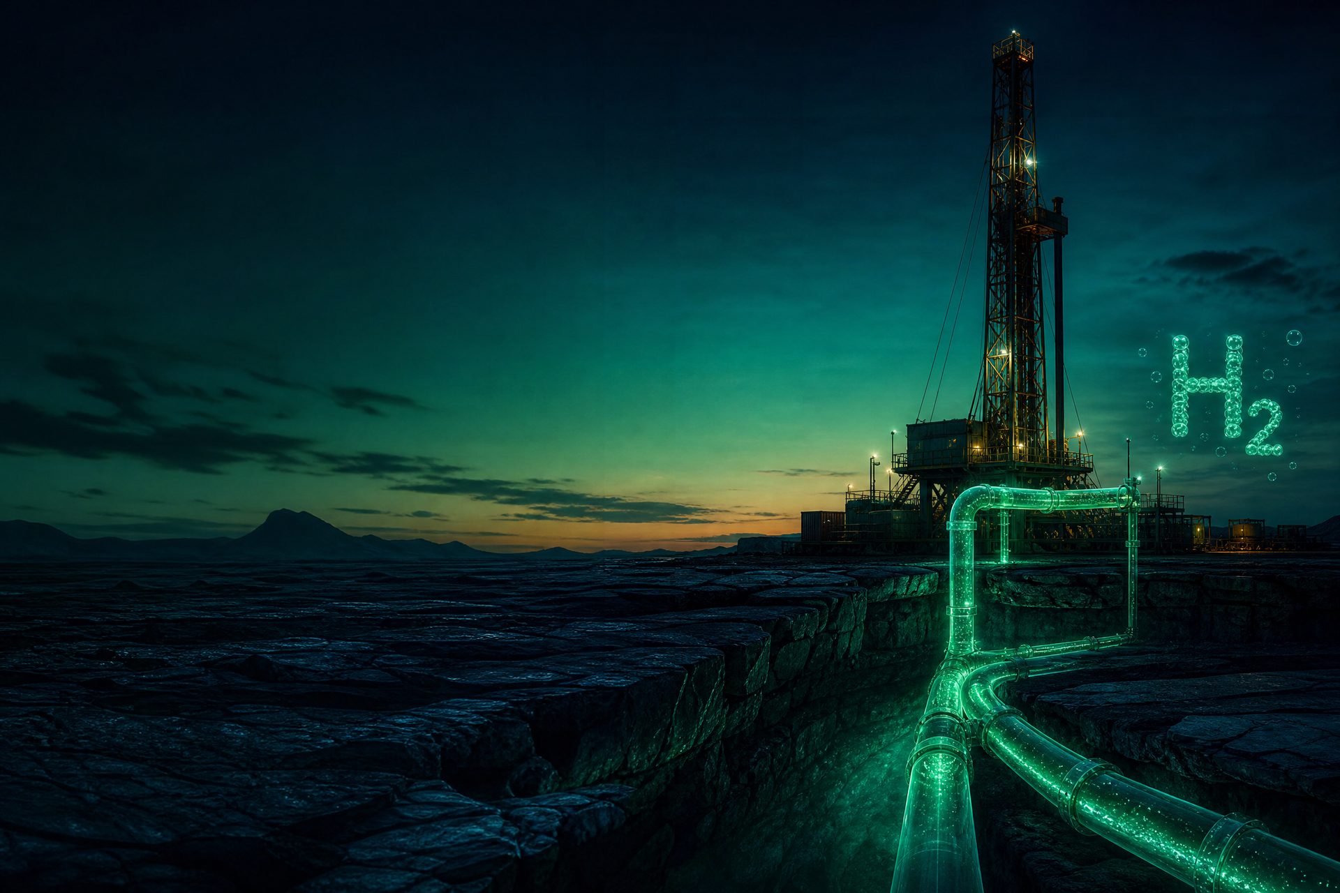 Natural hydrogen drilling site in Mali